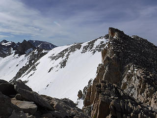 Looking back towards Trail (note the 99 switchback slope we glissaded on the way down)