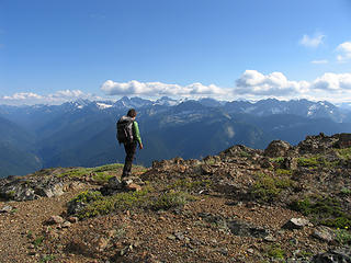 Starting down the south ridge of Crater