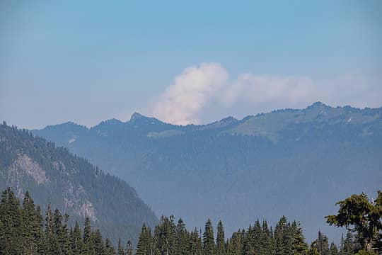 Smoke from the Huckleberry Mountain Area