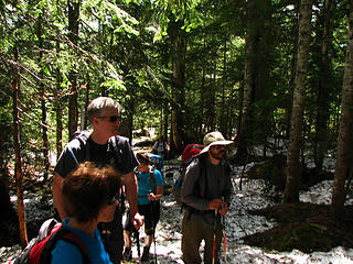 Looking for the trail up the ridge