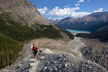 The Happy Hiker Ascends the Morraine