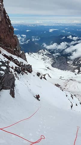 Looking down after the traverse