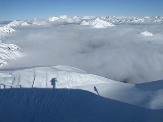 Shadows descend from Ruth summit