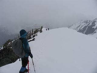 Heading down the north ridge toward the saddle below Teanaway Pk