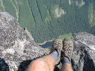 Best shoe shot-Barclay Lake 3,800 straight down