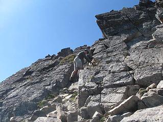 class 3 shallow chimney that led to the cradle's summit