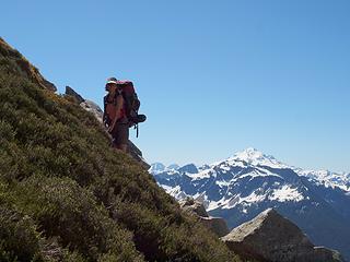 steep heather traverse