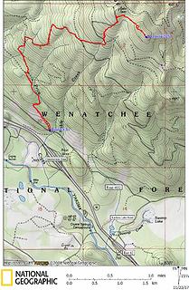 Kecheelus Ridge GPS track, with some road labels