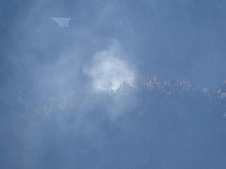 Lewis Lake fire below Corteo Peak.