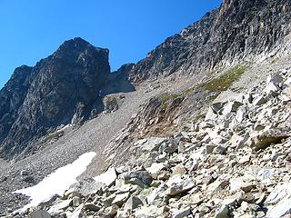 Notch on the final ridge