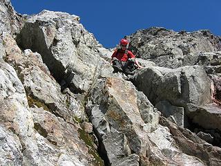 More Downclimbing, Mark Eyes a Line